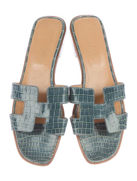 hermes uran sandals|Hermes oran crocodile sandals.